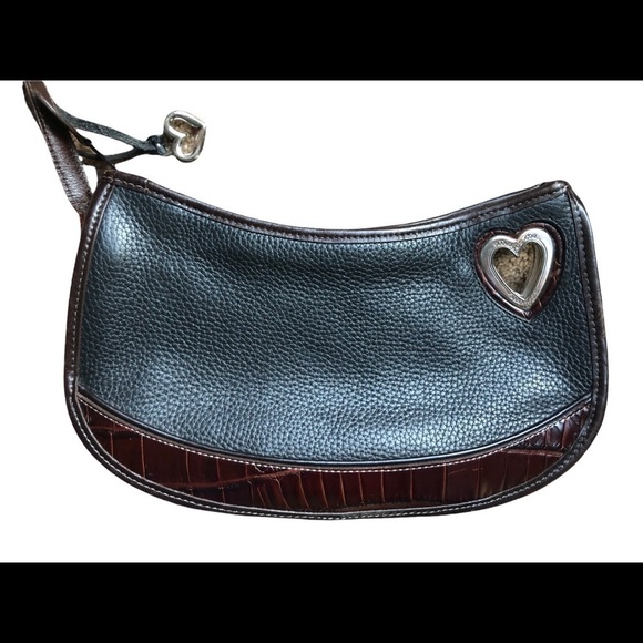 Brighton Pebble Leather Tortoise Shell Shoulder/Clutch Handbag Cut Outs Charm - Picture 6 of 10